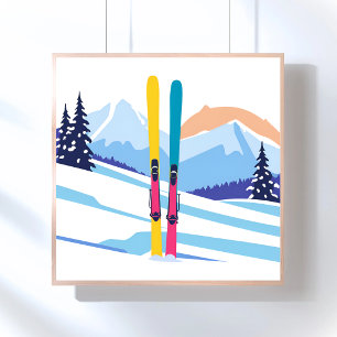 Vinter Skidberg Poster