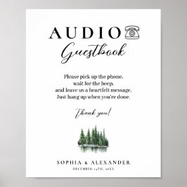 Vinter Skog Audio Bröllop Gästbok Poster