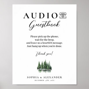 Vinter Skog Audio Bröllop Gästbok Poster