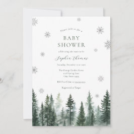 Vinter Skog Bebis Shower Inbjudan