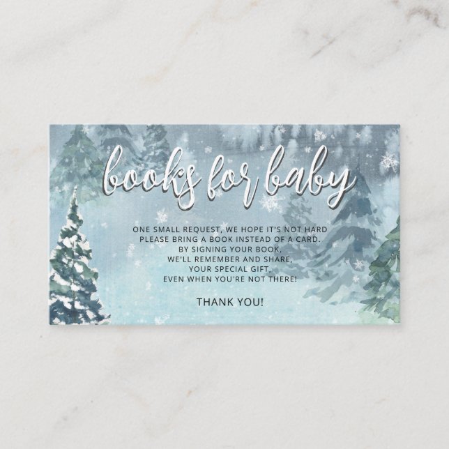 Vinter skog bok för Baby Shower spel  Tilläggskort (Framsida)