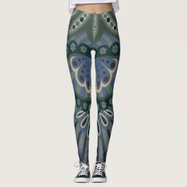 Vinter skog - Fjäder Paisley Leggings