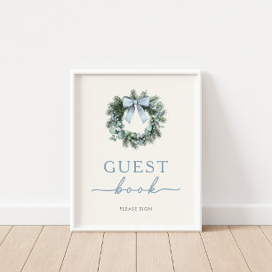Vinter skog gästbokskylt poster