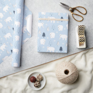 Vinter skog Isbjörnar Presentpapper