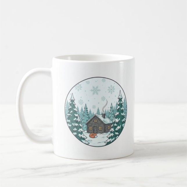 Vinter skog keramikkopp (3,3 dl) kaffemugg (Vänster)
