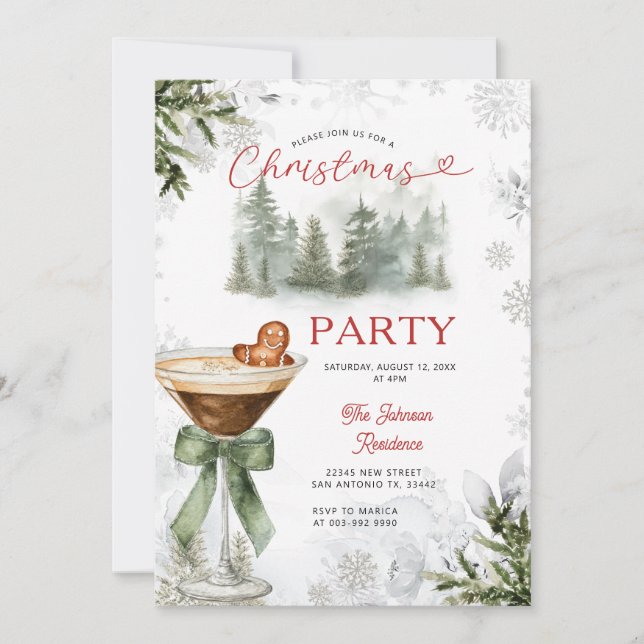 Vinter skog Martini julfest inbjudan (Framsida)