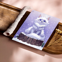 Vinter skog : söt snig Fox vilda djur