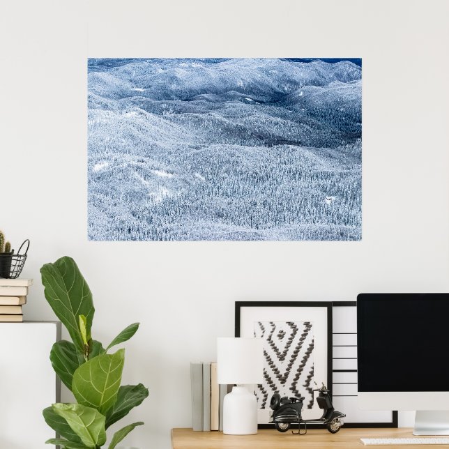 Vinter skog under djup snö poster (Hemmakontoret)