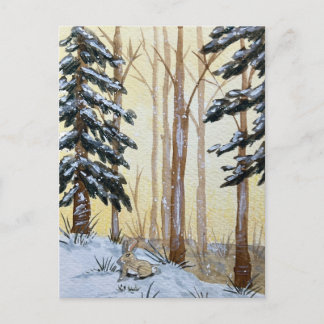 Vinter skog underland helg vykort