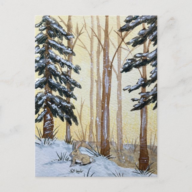 Vinter skog underland helg vykort (Framsida)