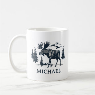 Vinter skog vildmark Älg Personlig Kaffemugg