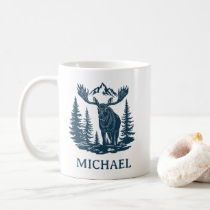 Vinter skog vildmark Älg Personlig Kaffemugg