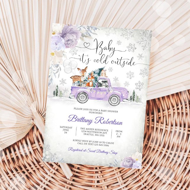 Vinter Skogs Barnkalas Inbjudan (Skapare uppladdad)