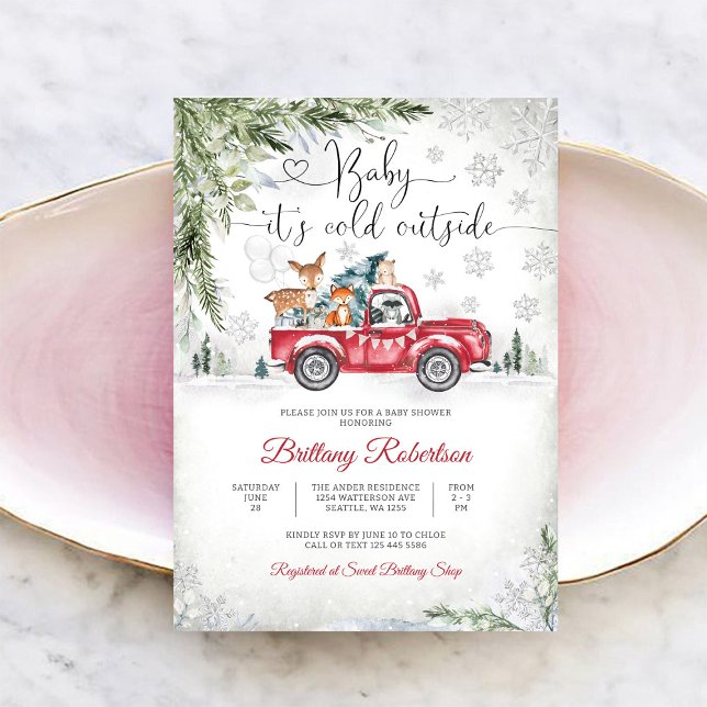 Vinter Skogs Barnkalas Inbjudan (Skapare uppladdad)