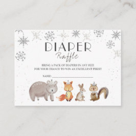Vinter skogs djur, blöja lotteri biljett tilläggskort