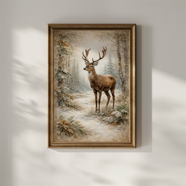 Vinter Skogs Hjort Poster (Skapare uppladdad)