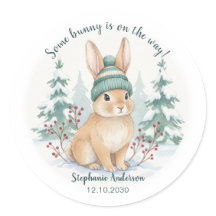 Vinter Skogs Kanin Könsneutrala Baby Shower