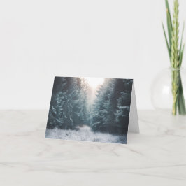 Vinter Skogs Ljus Julkort - Fredlig Snö Helgkort