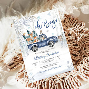 Vinter Skogs Pojke Baby Shower Inbjudan