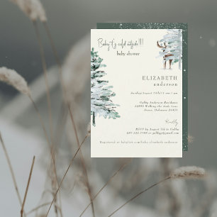 Vinter Skogsbarn det är kallt Baby Shower Inbjudningar
