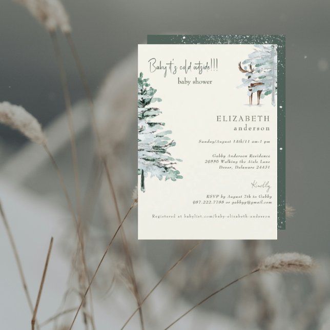 Vinter Skogsbarn det är kallt Baby Shower Inbjudningar (Skapare uppladdad)