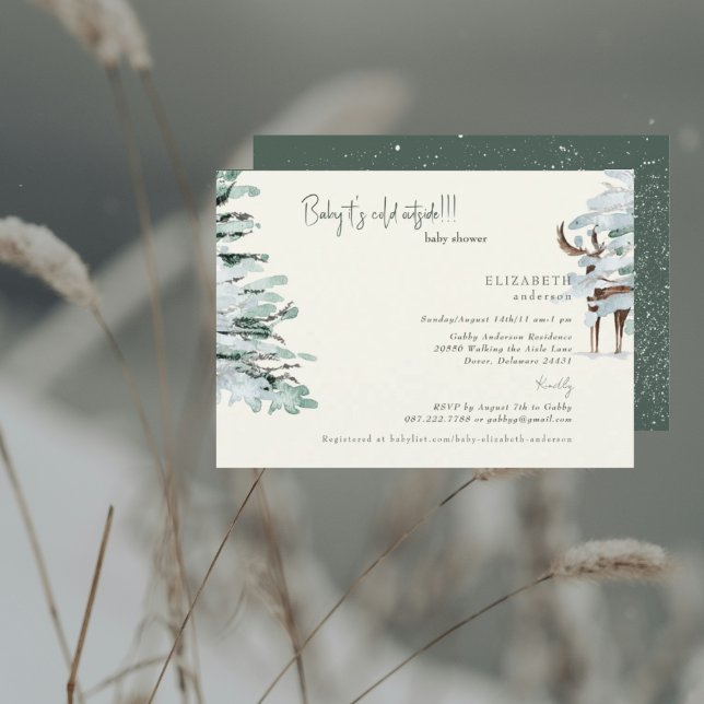 Vinter Skogsbarn det är kallt ute Baby Shower Inbjudningar (Skapare uppladdad)