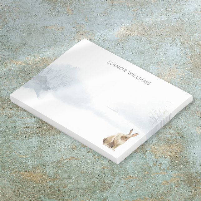 Vinter Skogslandskap Snö Hare Post-it Block (Winter Woodland Country Snow Hare Post-it Notes)