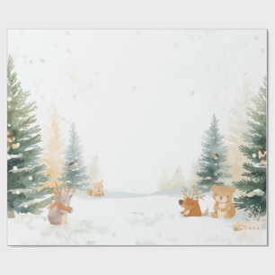 Vinter skogspresentpapper – Snöiga tallar Presentpapper