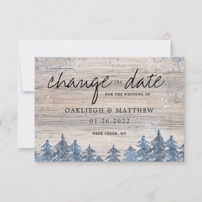 Vinter skogsvattenfärg Skog Ändra datum Spara Datumet (Framsida)