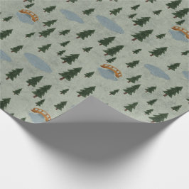 Vinter skogsvävnadspapper presentpapper