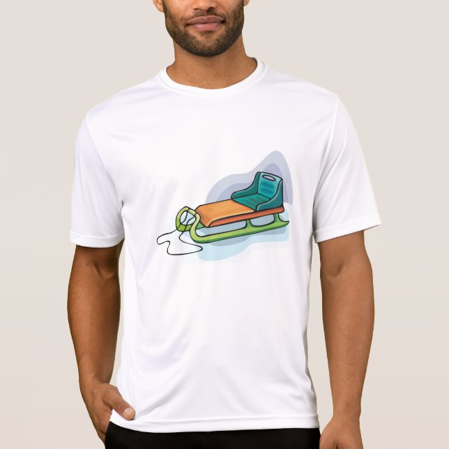 Vinter Släd Spass Snösläd T Shirt (Framsida)