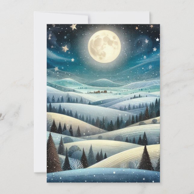 Vinter Sluttningar Julkort (Framsida)