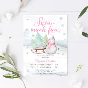 Vinter Snemannens Baby Shower Inbjudan