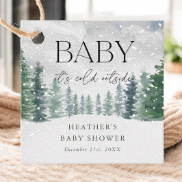 Vinter Snö Baby Det är Kallet utanför babyskabusen Gåvor Etiketter