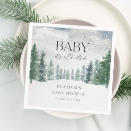Vinter Snö Baby Det är Kallet utanför babyskabusen Pappersservett