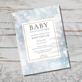 Vinter Snö Baby Shower Baby sitt Kall utanför Inbjudningar