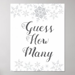Vinter Snö Baby Shower gissar hur många speltecken Poster