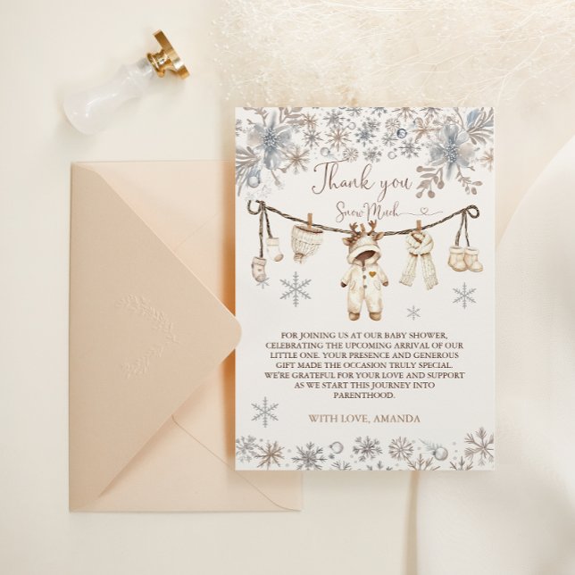 Vinter Snö Baby Shower Tack Kort (Skapare uppladdad)