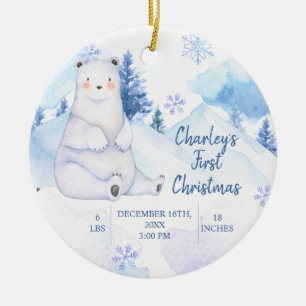 Vinter Snö Bear Artics Animal First jul Julgransprydnad Keramik