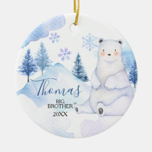 Vinter Snö Bear Artis Big Brother-jul Julgransprydnad Keramik