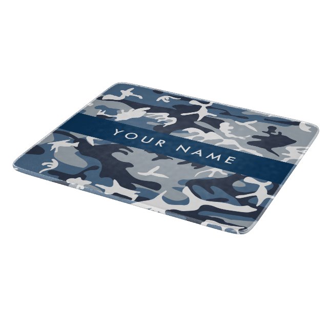 Vinter-Snö-blå kamouflage Ditt namn anpassar sig (Hörn)