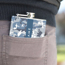 Vinter-Snö-blå kamouflage Ditt namn anpassar sig Fickplunta