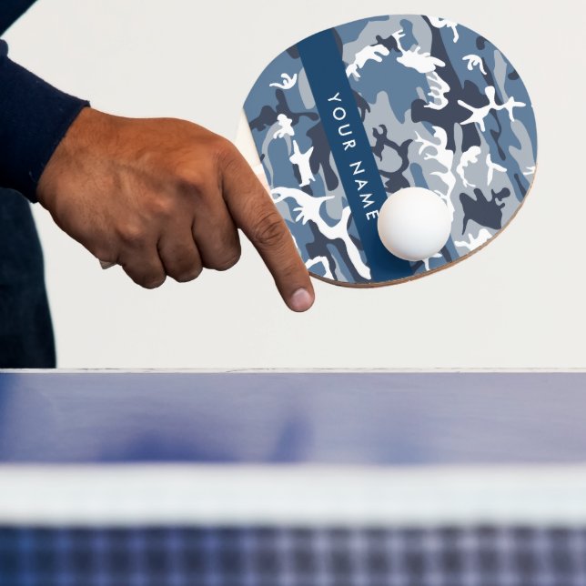 Vinter-Snö-blå kamouflage Ditt namn anpassar sig Pingisracket (Insitu)