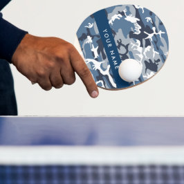 Vinter Snö Blå Kamouflage Ditt Namn Personlig Pingisracket