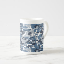 Vinter Snö Blå Kamouflage, Militär, Armé Benporslin Mugg