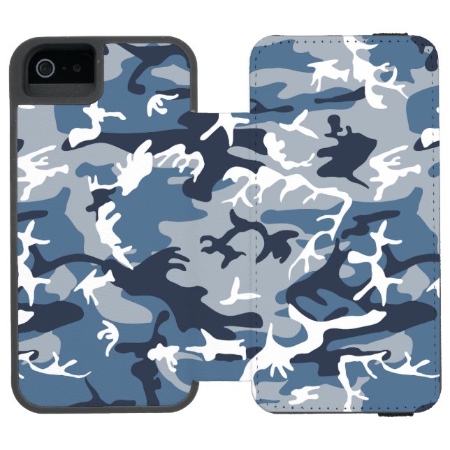 Vinter Snö Blå Kamouflage, Militär, Armé Incipio iPhone Wallet Skal (Folio Öppen)