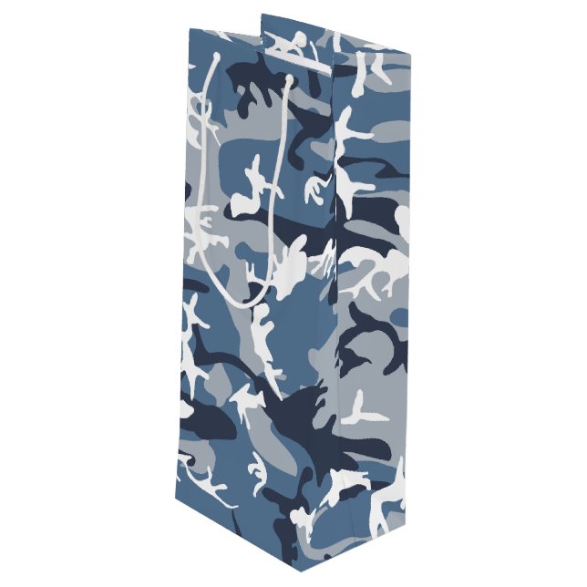 Vinter Snö Blue Camouflage, militär, armé (Baksidan Vinklad)