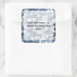 Vinter Snö Blue Camouflage, militär, armé Fyrkantigt Klistermärke