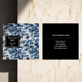Vinter Snö Blue Camouflage, militär, armé Fyrkantigt Visitkort
