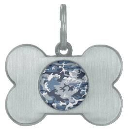 Vinter Snö Blue Camouflage, militär, armé ID-bricka Husdjur